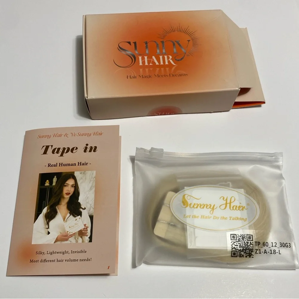Sunny Human Hair Tape In Extensions 12 Inch 30g 20Pcs #60 Bleach Blonde Remy NEW